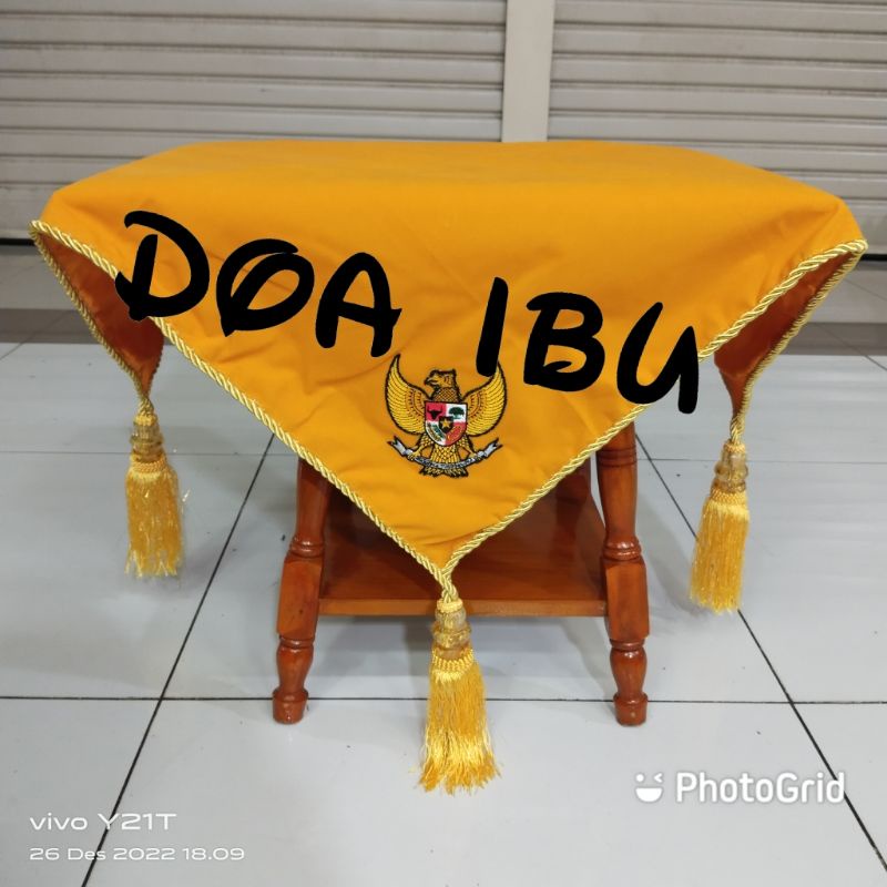 

best seller alas baki upacara bendera alas baki paskibra pake bandulan warna kuning ready stock