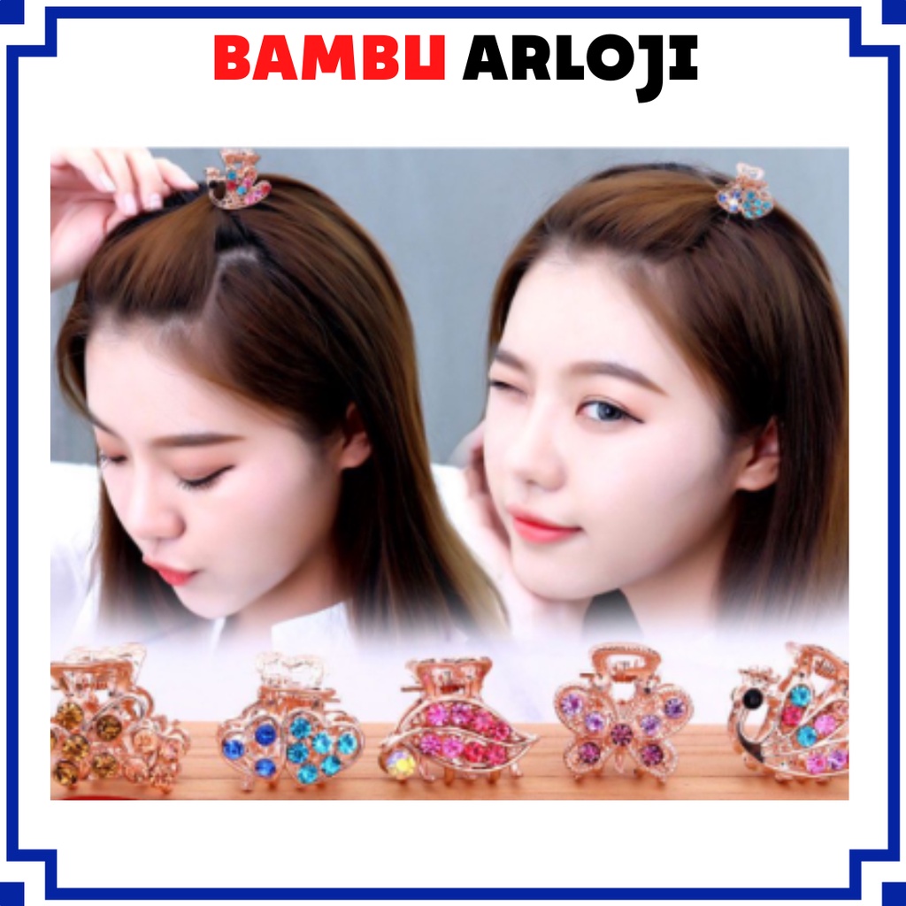 BAJ Jedai 2.5cm Mutiara Premium Jepit Rambut Alloy Korea Mutiara Permata Jepit Salon Logam Warna Emas Warna Warni IR069