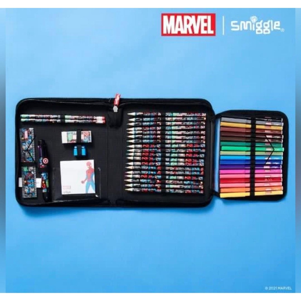 Smiggle Disney Ariel / Marvel Avengers / Harry Potter Zip It Stationery Kit Pencil Case set