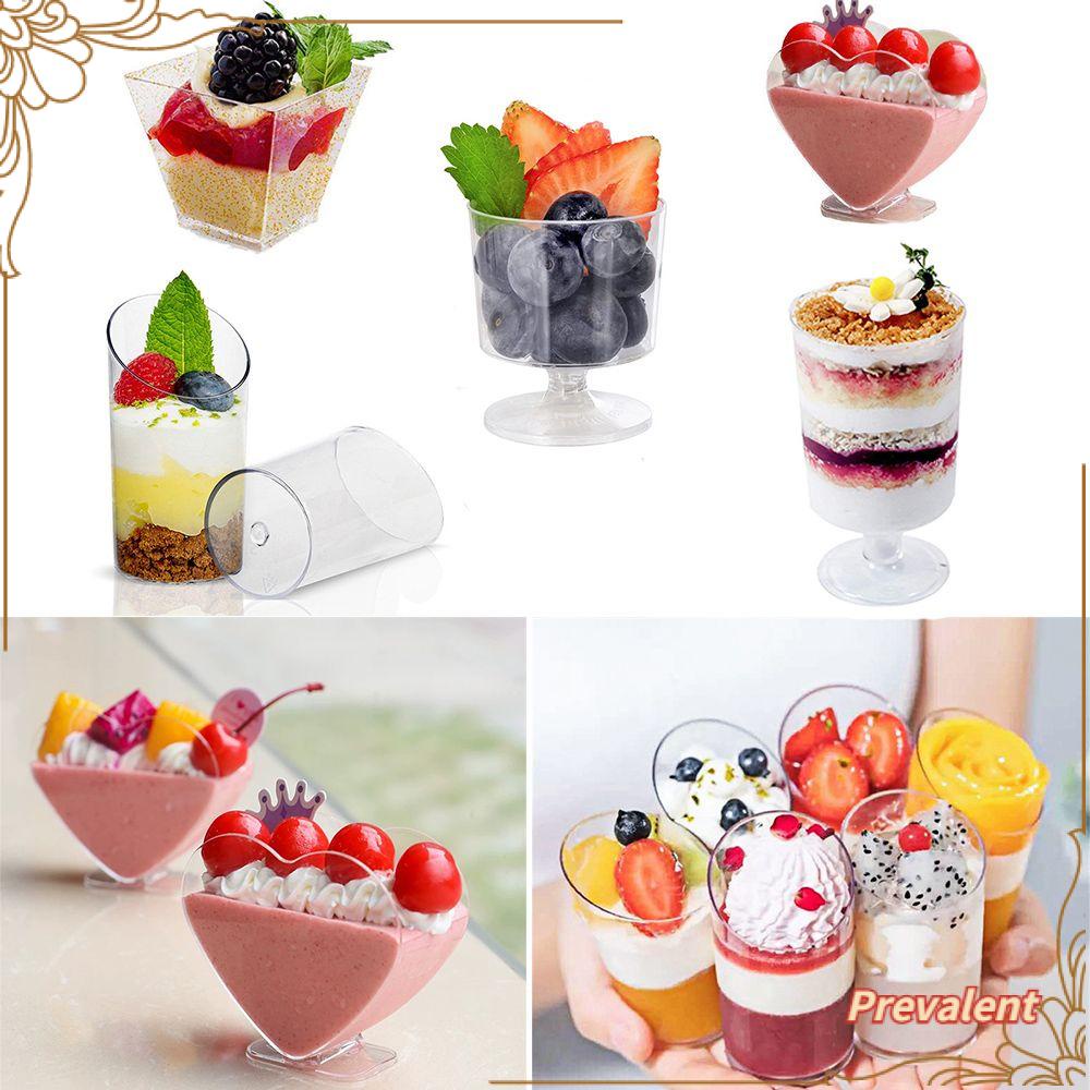 Preva 10 /20Pcs Dessert Cup DIY Wadah Trapesium Perlengkapan Pesta Mousses