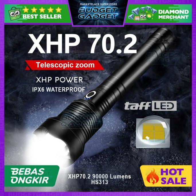 TaffLED Senter LED Long Range Zoom XHP 70.2 90000 Lumens - HS313
