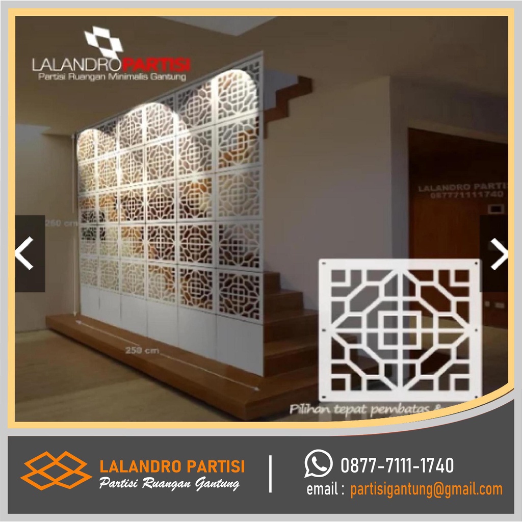 Partisi Ruangan Gantung Motif Chinese Kode LP-10 Ukuran Tiap Keping 39x39Cm Tebal 3mm Minim Pembelia