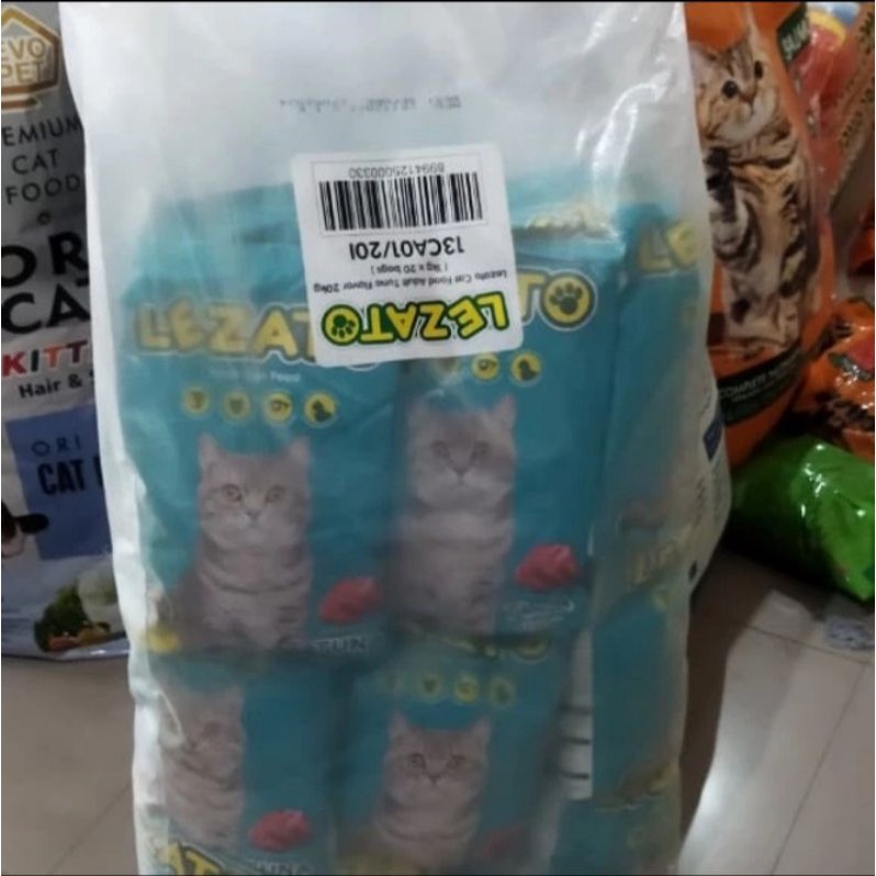 Gojek/Grab Makanan Kucing Lezato tuna 20kg Paket 3karung
