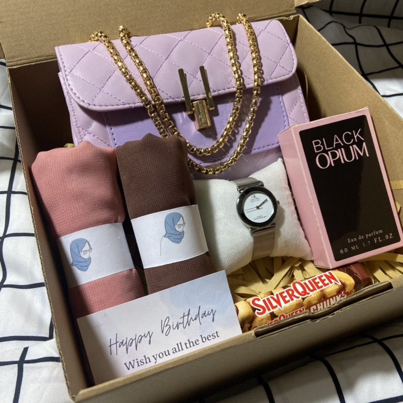 [FREE BABY GOLD] TAS LILAC HAMPERS KADO TAS SELEMPANG BAHU WANITA