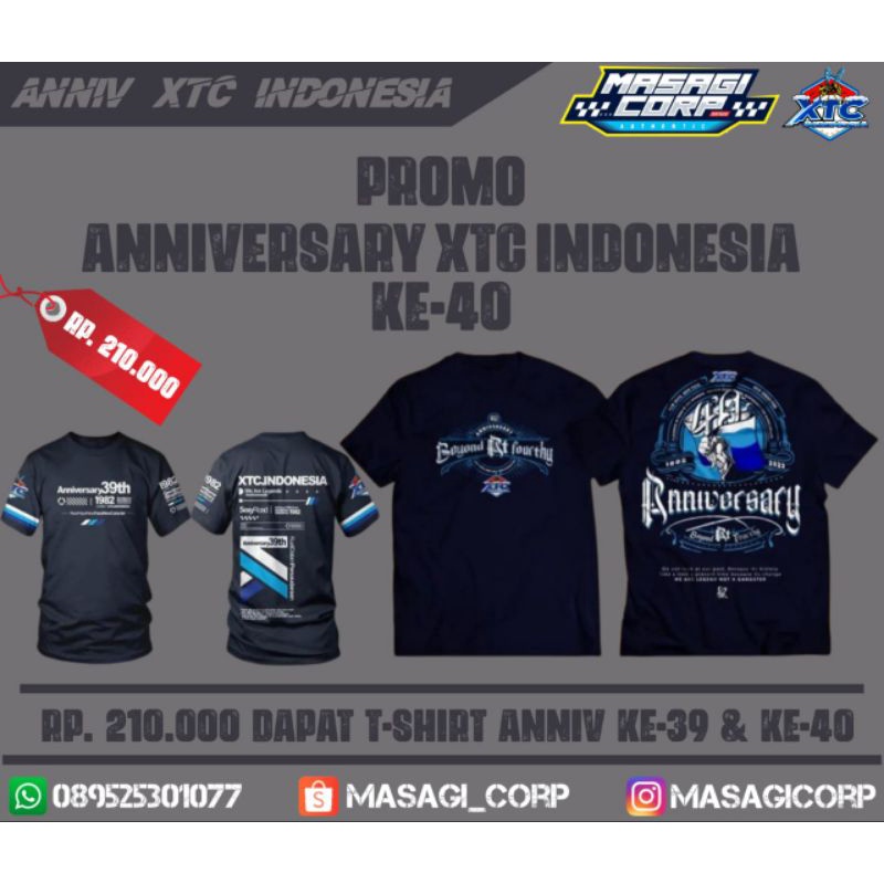 PROMO t'shirt ANNIVERSARY 40 + ANNIVERSARY 39 berlebel resmi DPP XTC INDONESIA