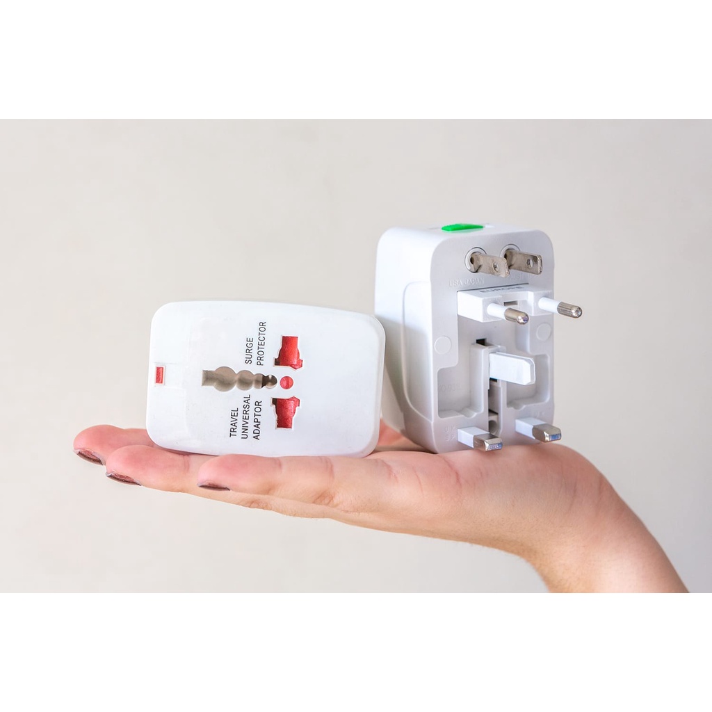 Travel Adaptor internasional colokan listrik universal steker all in1 EU AU UK US Plug multifungsi Colokan Stop Kontak