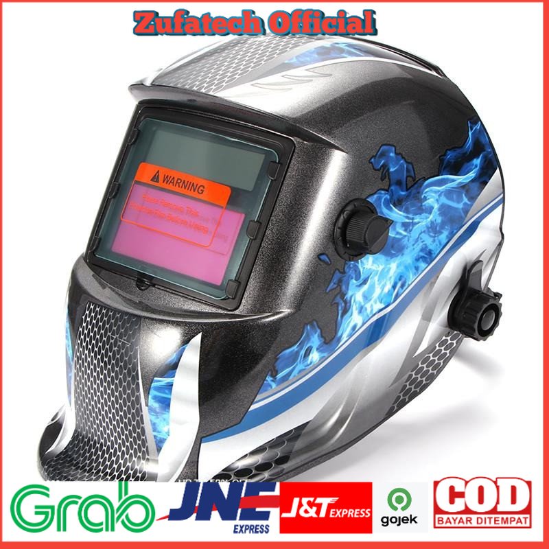 ABEDOE Helm Las Otomatis Auto Darkening Welding Helmet - 107T43 - Black/Blue
