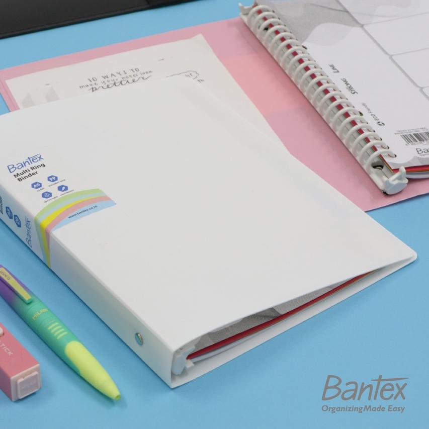 

RO3❊ Bantex A5 Trendy Multi Ring Binder 20 Hole White 3124 07 Koleksi Terbaru