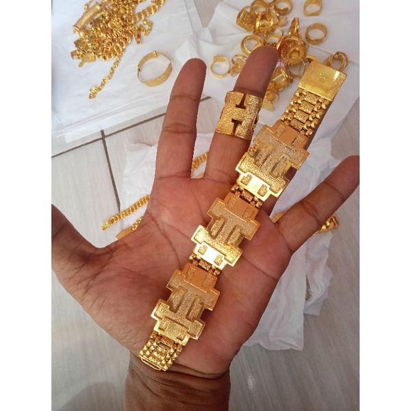 GELANG H DAN CINCIN H LAPIS EMAS999