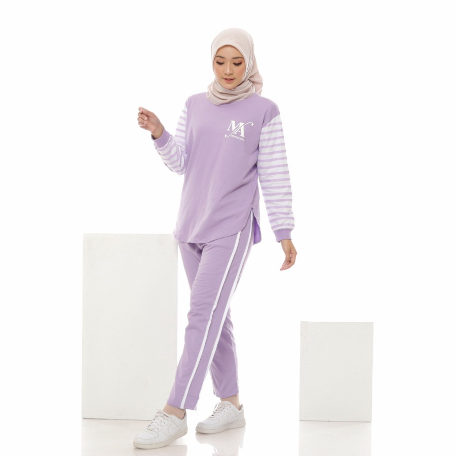 Setelan Olahraga Wanita Gowes Sepeda Muslim SetCel Kaos Panjang Lari Sport Sepeda Fitnes Big Size Tr