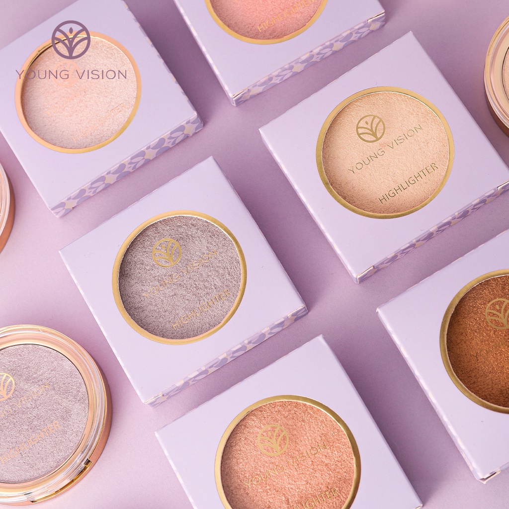 【 Baru】Yong Vision Shimmer Highlighter Pallette Waterproof Glitter Highlighter Powder Dan Eyeshadow Face Powder Long-Lasting Sweatproof Bronzer,Contour