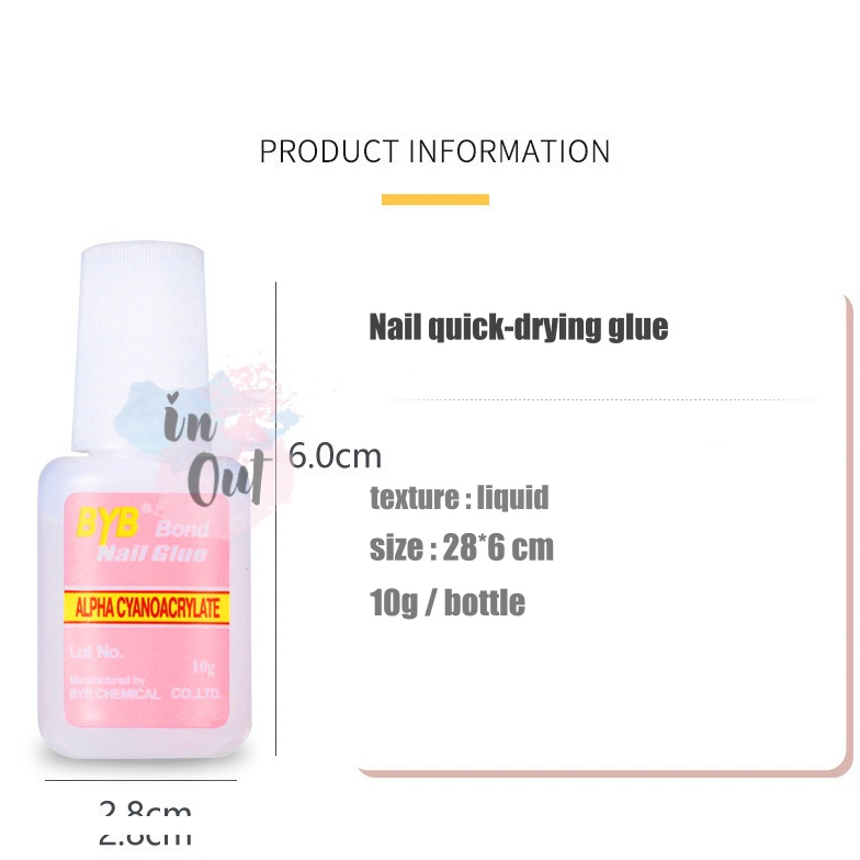 Lem Kuku palsu / nail Glue 10gr Nail Art Glue Nail Accessories Glue / lem aksesoris kuku KU050