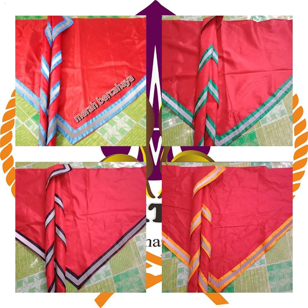 Scarf 2 Warna Scraf Slayer Sleyer Pramuka Outbond Merah Pita Bercahaya