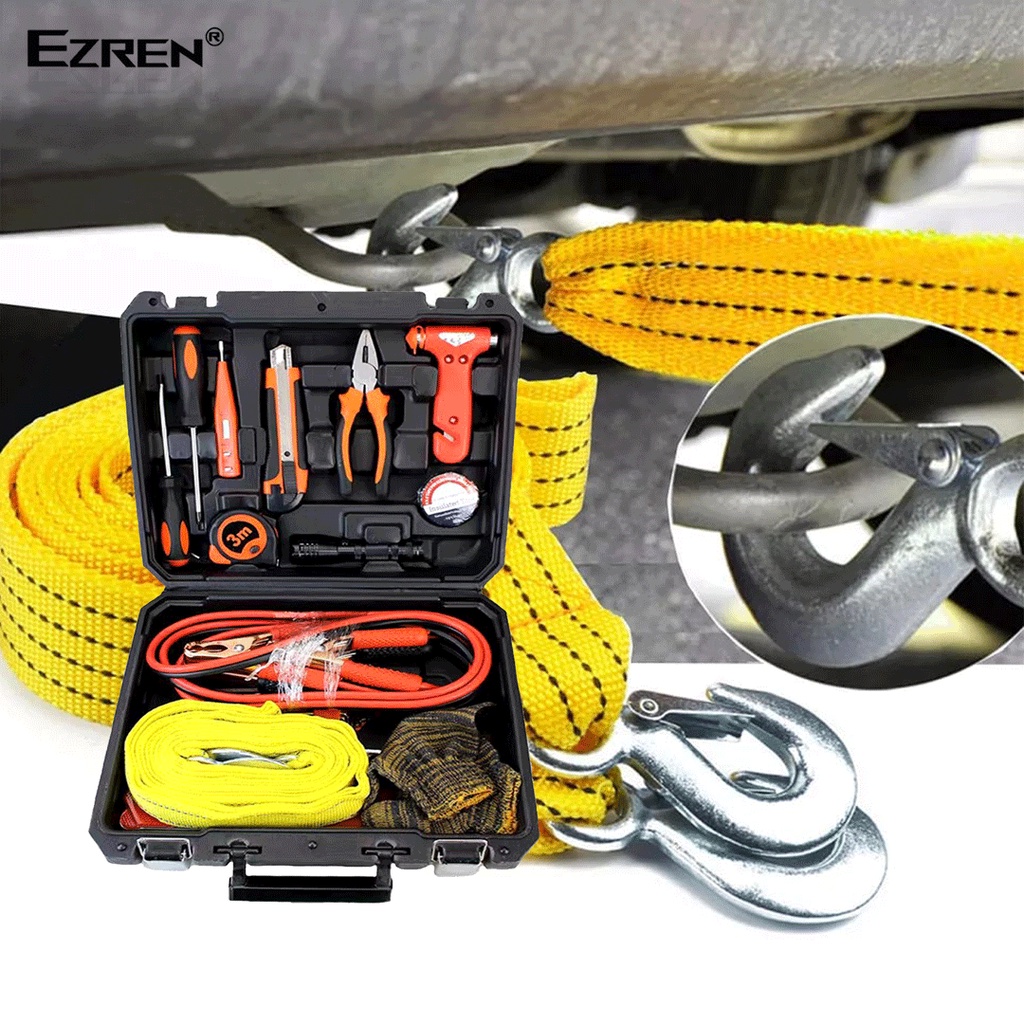 Ezren EZ-4001 Toolbox 23 in 1 Lengkap Kabel Jamper Aki Mobil