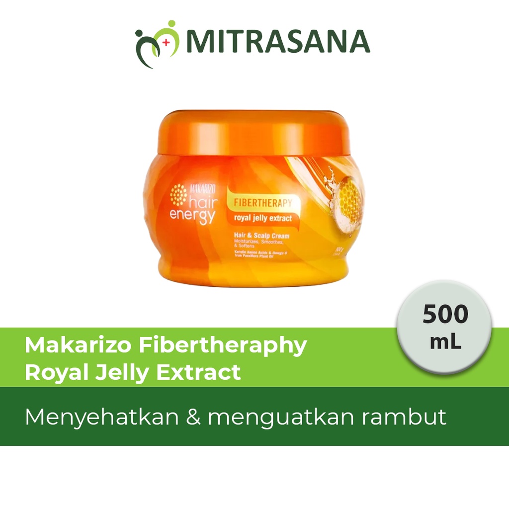 Makarizo Hair Energy Fibertherapy Hair &amp; Scalp Creambath Royal Jelly 500 mL / Perawatan Rambut Kering