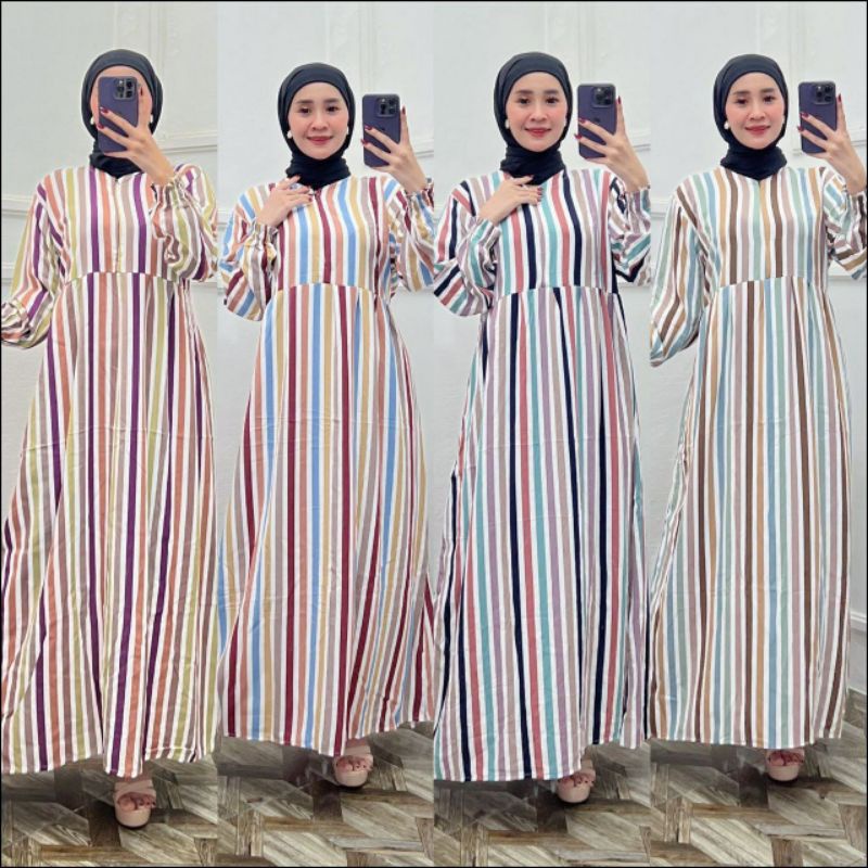GAMIS SALUR RAINBOW gamis rayon wanita kekinian