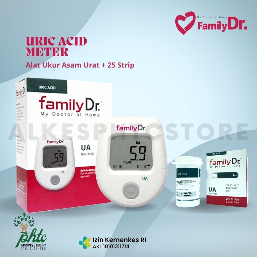 FamilyDR Alat Cek Asam Urat / Alat Test Asam Urat Family DR