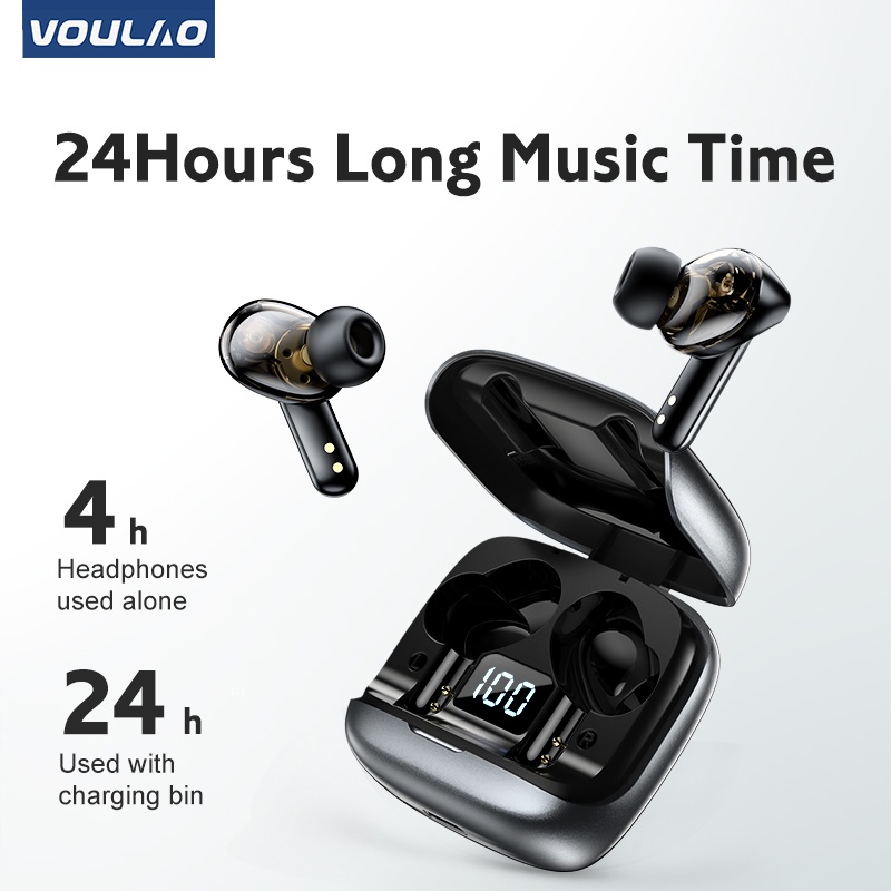 VOULAO VL5 TWS Earphone headset bluetooth 5.3 Wireless Gaming Earbuds Latensi rendah Mendukung Android/IOS With Microphone HIFI Stereo