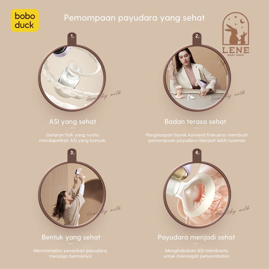 Boboduck Single Electric Breast Pump Portable Pompa Asi F5076