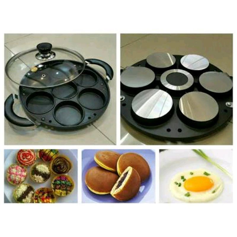 Cake Pan 7 Lubang Cembung /Cetakan Kue Serabi Suggo