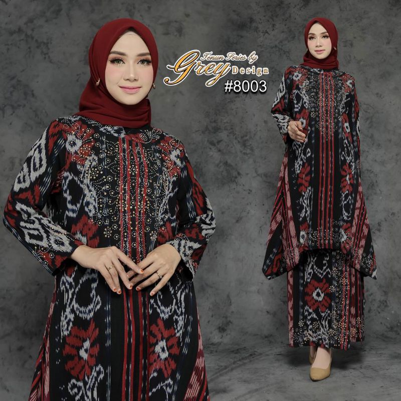 [8003] SETELAN ROK TENUN FULL PAYET BORDIR ATASAN SAMA ROK // By Grey Design