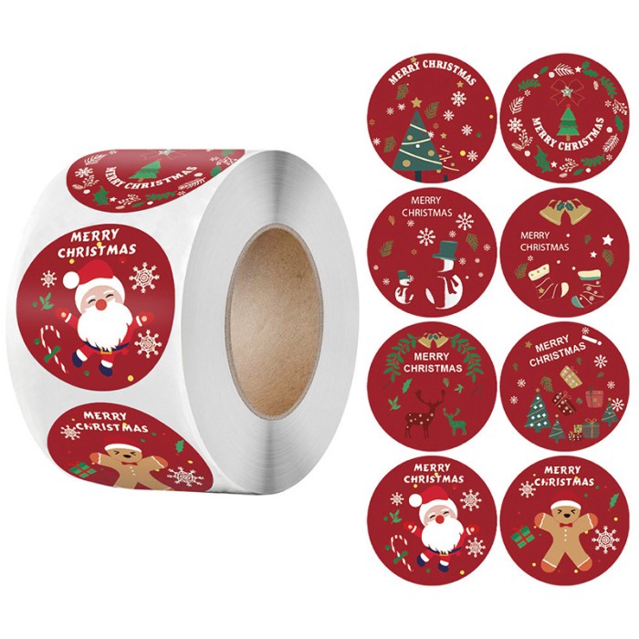 

Stiker (500Stiker) Stiker Natal Label Natal Sticker Merry Christmas Label