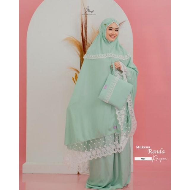 Mukena potongan dewasa Rayon rebda polos perlengkapan solat murah mukena rend arrafi