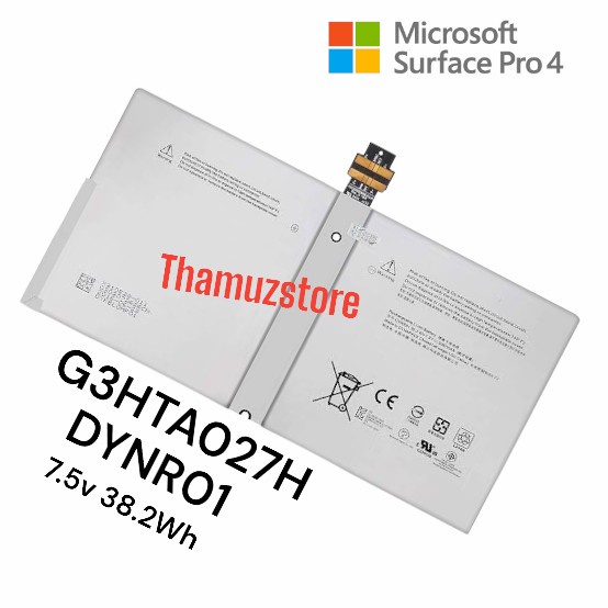 Baterai Microsoft Surface Pro 4 1724 DYNR01 G3HTA027H 7.5V 38.2Wh