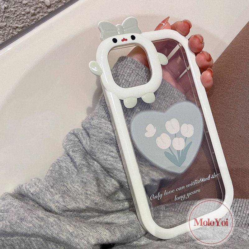 Soft Case Motif Hati Bunga 3D Untuk IPhone 7 8 6 6s Plus 14 Pro MAX 11 12 13 14 Plus XR X XS MAX SE 2020