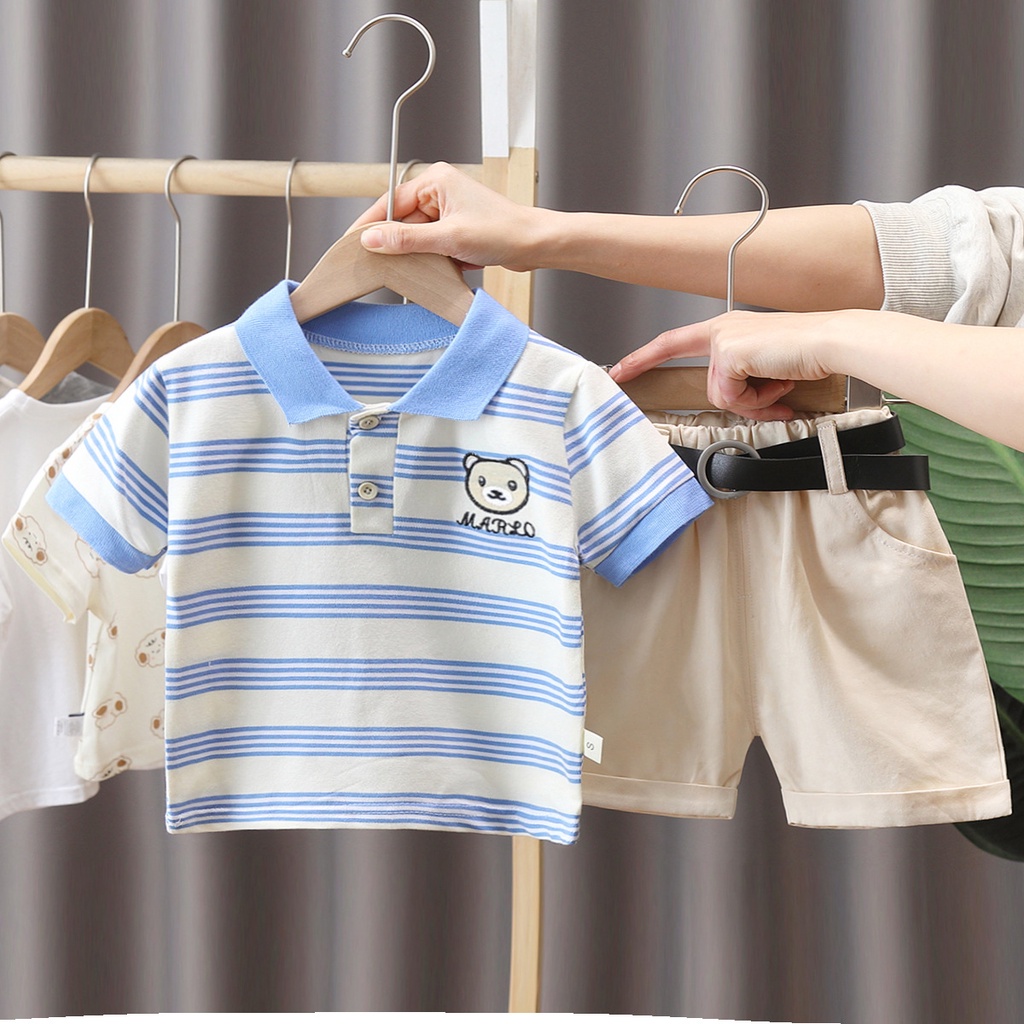 HappyOliver SET BEAR MARIO EBV Setelan Bayi Laki-laki Lengan Pendek