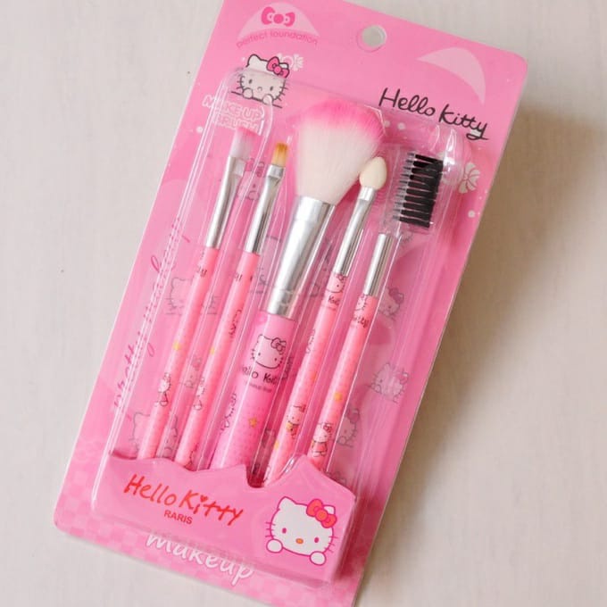 (JB99) KUAS BRUSH SET HELLO KITTY MAKE UP TOOLS ALAT KECANTIKAN ISI 5 PCS