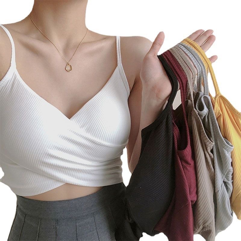 Tanktop Fashion Wanita (T41)Crop Top Model Silang Sexy Pakaian Dalam Wanita import 100% bahan di jamin lembut dan Elastis