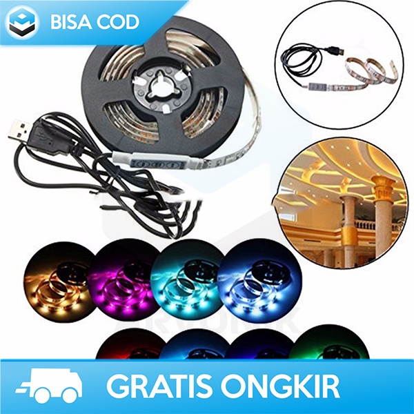 LAMPU RGB STRIP LAMPU HIAS LED 2 METER 5050 SMD WITH USB CONTROLLER 5V
