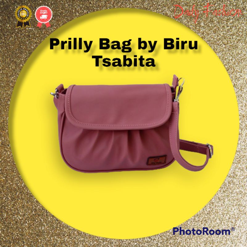 PRILLY SLING BAG BY BIRU TSABITA BAHAN CHOCOLT ANTI AIR WATERPROOF PREMIUM TAS SELEMPANG PREMIUM