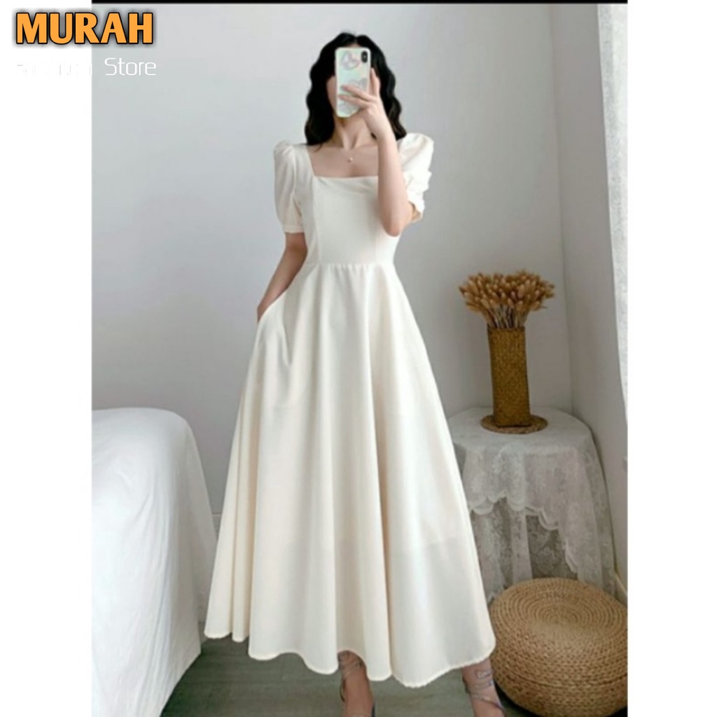 Dress brokat pesta longdress Lace wanita Elegan baju gaun malam perempuan gereja natal acara formal