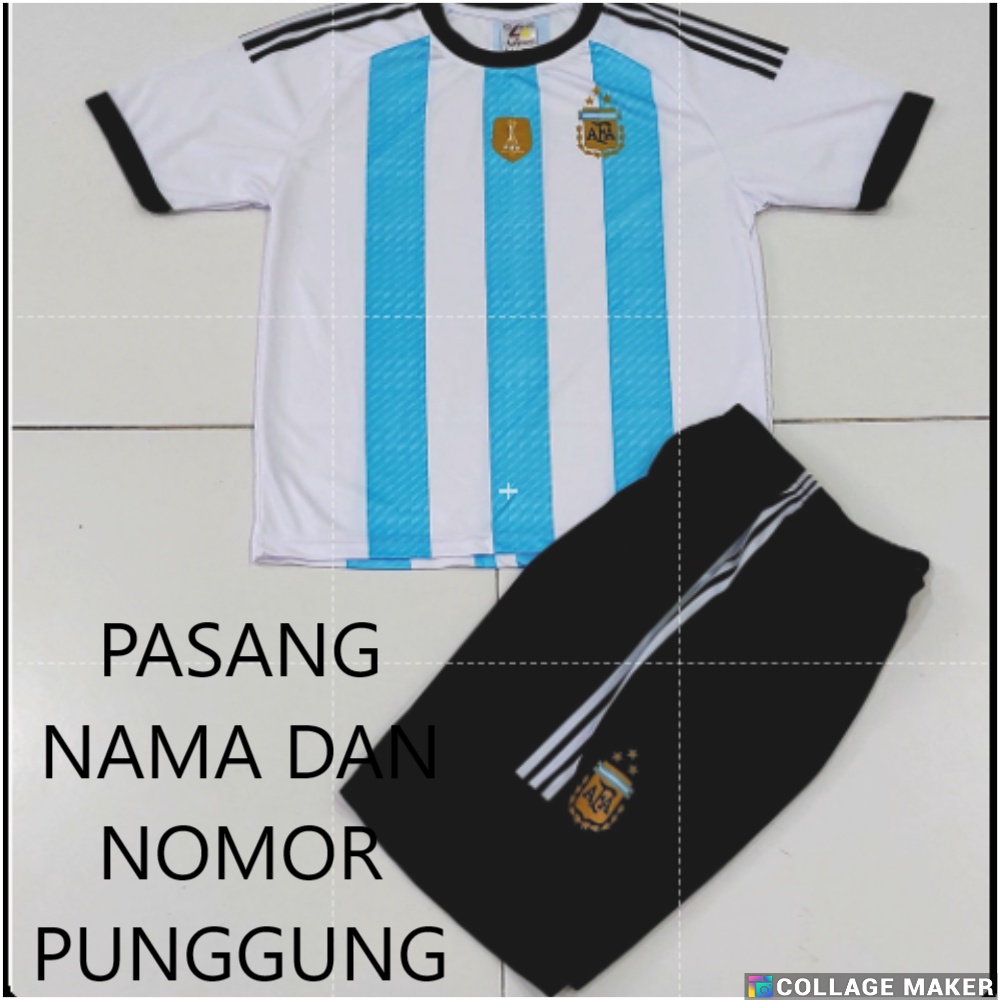 jersey setelan bo;a argentina/setelan baju bola argentina printing terbaru