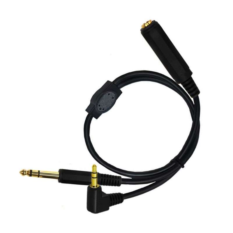 Zzz Lapis Emas 6.35mm 1per4 &quot;Female to 6.35mm 1per4&quot; Male Cable Stereo Adapter Y Splitter Cable 6.35mm to 3.5mm Male