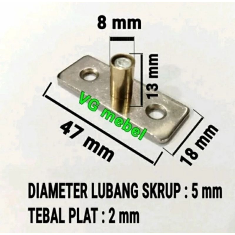 Roda Bawah Rel Pintu Rumah Sliding 8 mm - Pen Pin Guide Rel Geser