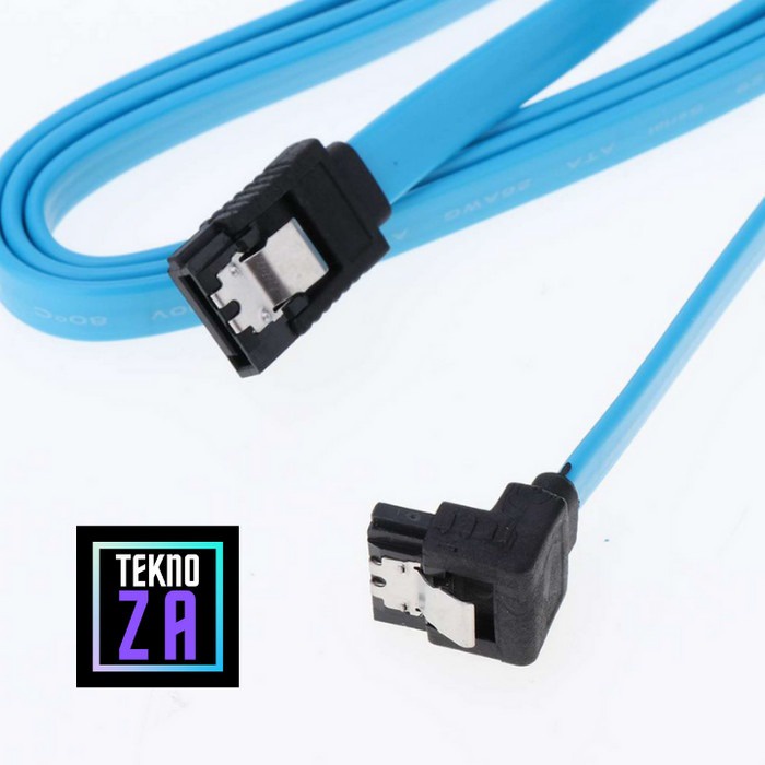 Kabel SATA Panjang 1 Meter / 100 cm Lurus + Siku 6Gbps