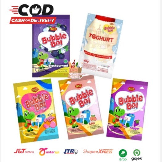 

( JSO ) Inaco Bubble Boi Yogurt 40gr Nata De Coco Lychee Anggur Bubblegum Blackcurrant All varian Rasa natadecoco nata decoco jelly bubbleboi snack cemilan anak