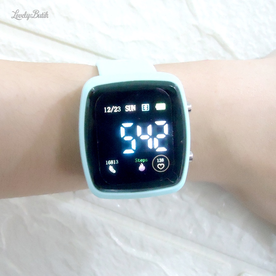 Jam Tangan LED Digital Pria Wanita Rubber Anti Air Import LB125 - Lovelybutik