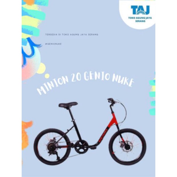 SEPEDA BICYCLE GENIO Sepeda Minion 20 Inch Genio Nuke Rem Cakram Disc