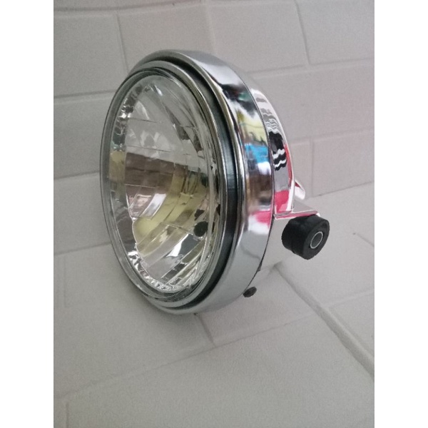Reflektor Headlamp Lampu Depan Ninja 150 SS Batok Kepala Lampu Depan Ninja SS Full Crom Glowing Ring
