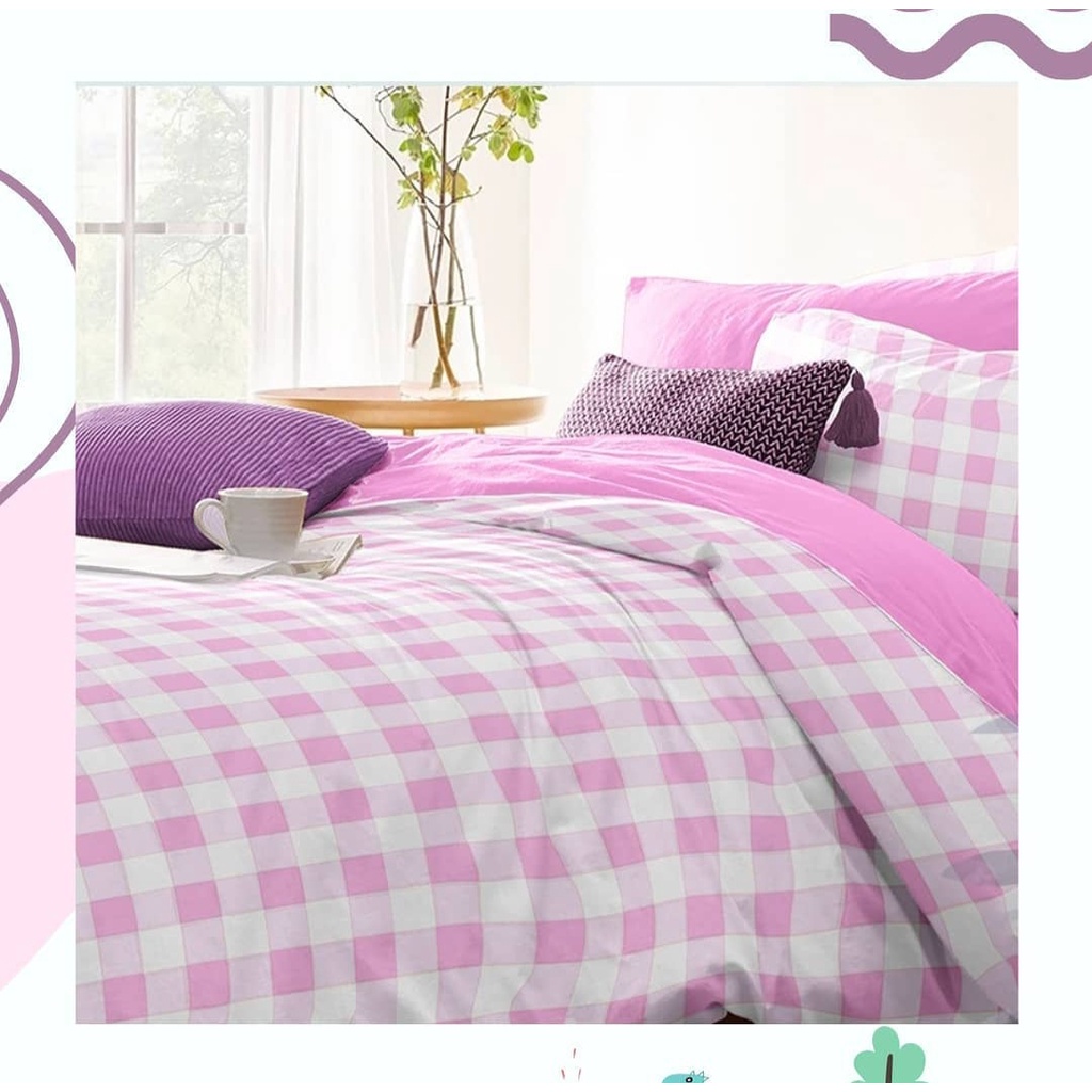 Sprei Katun Lokal kotak kecil Premium Homemade berkualitas/ Sprei Motif Star Picnic Warna Khaki Kota