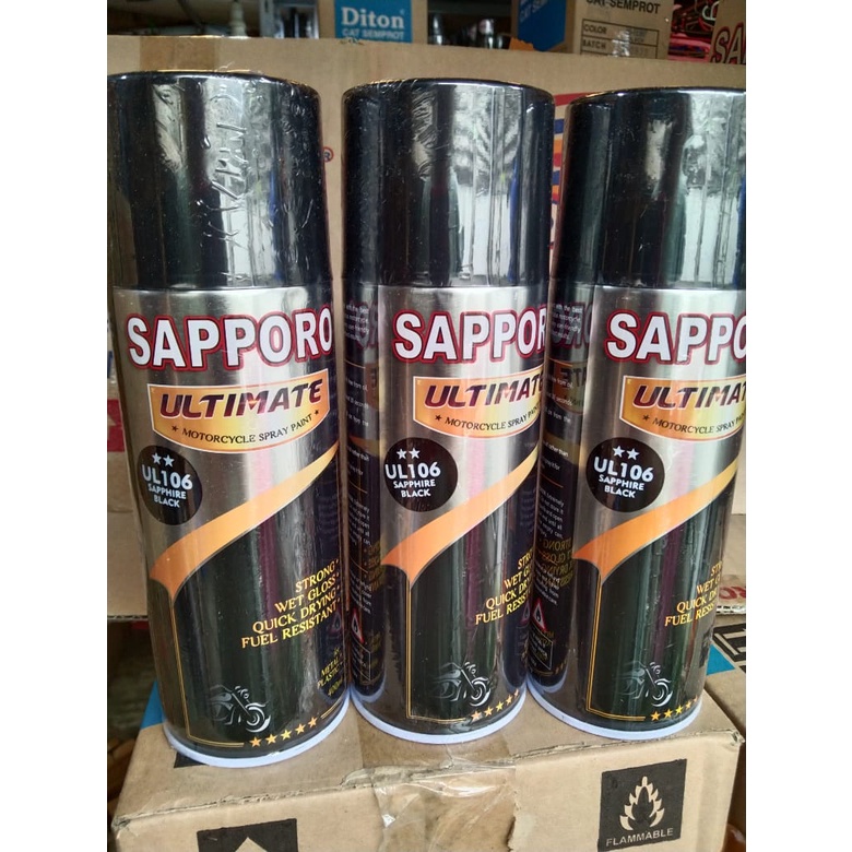 cat spray pilok pilox cat semprot sapporo ultimate saporo UL106 sapphire black hitam sapphire ul 106 400ml