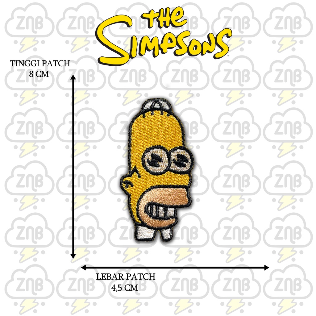 ZINBONS Patch bordir emblem patch simpson satu paket isi 8 patch free 1 stiker musik