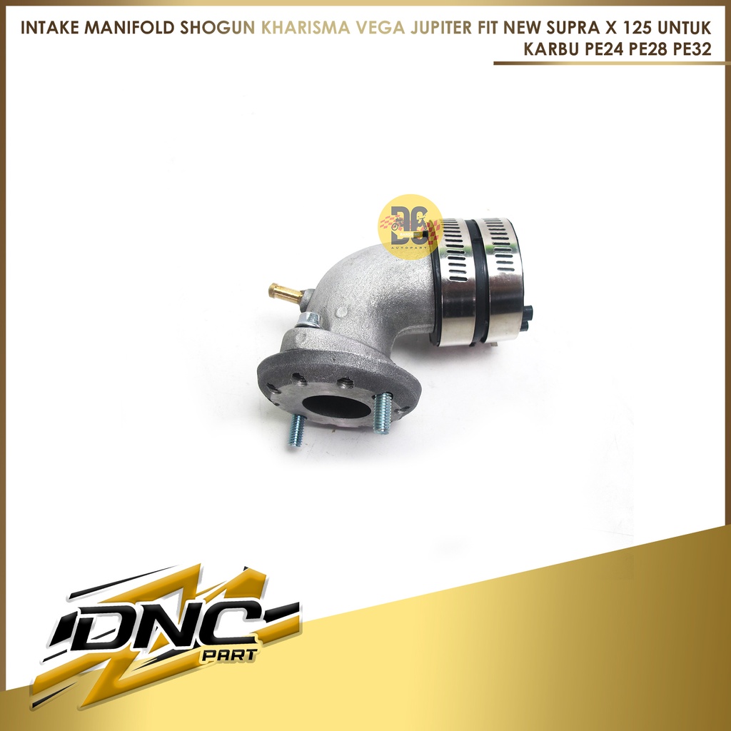 INTAKE MANIFOLD SHOGUN KHARISMA VEGA JUPITER FIT NEW SUPRA X 125 UNTUK KARBU PE24 PE28 PE32