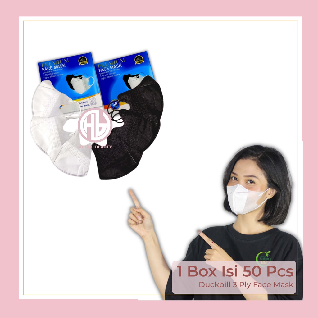 Masker Duckbil / Duckbill 3 Ply Face Mask 1 Box Isi 50 Pcs