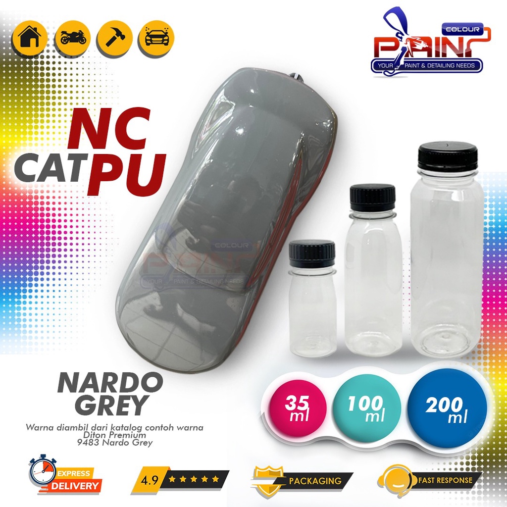 Cat NC Nardo Grey Vespa Colour - Sample Warna Diton Premium 9483