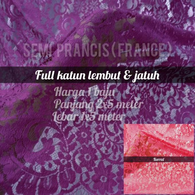 Kain Brokat Semi Prancis Katun FATMAWATI / Brokat katun / Brokat